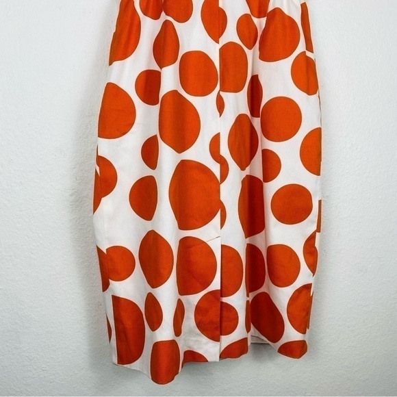 SARA CAMPBELL Ivory Orange Polka Dot Bow Shift Elegant Dress Size 2 - Picture 10 of 12
